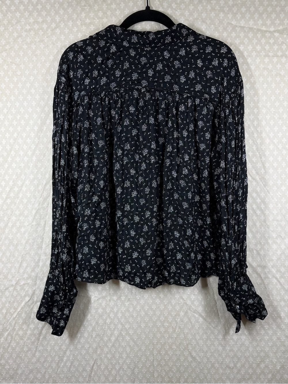 Madewell Black White Floral Button Up‎ Long Sleeve Top - Picture 7 of 7